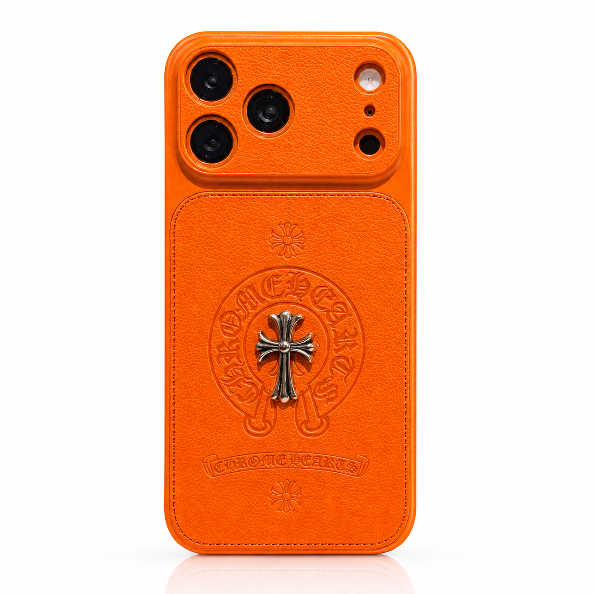 Chrome Hearts Leather Case - Cosmic Orange